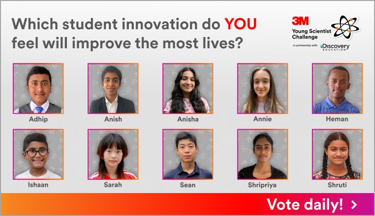 Public Voting Now Open for the 2023 3M Young Scientist Challenge Improving Lives Award